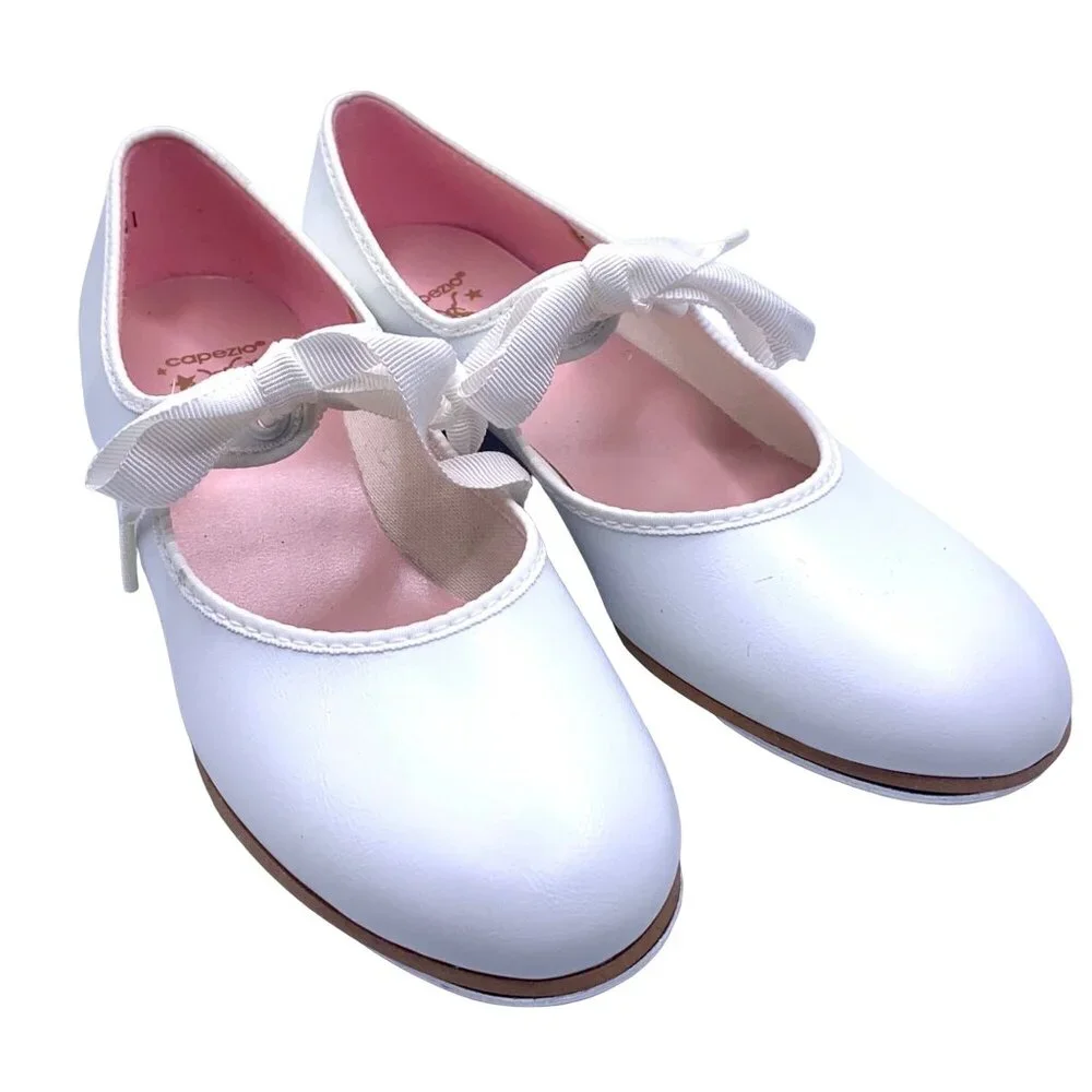Capezio Mary Jane Tap Shoes White Womens 4.5 Girls 3 Dance New Recital 625